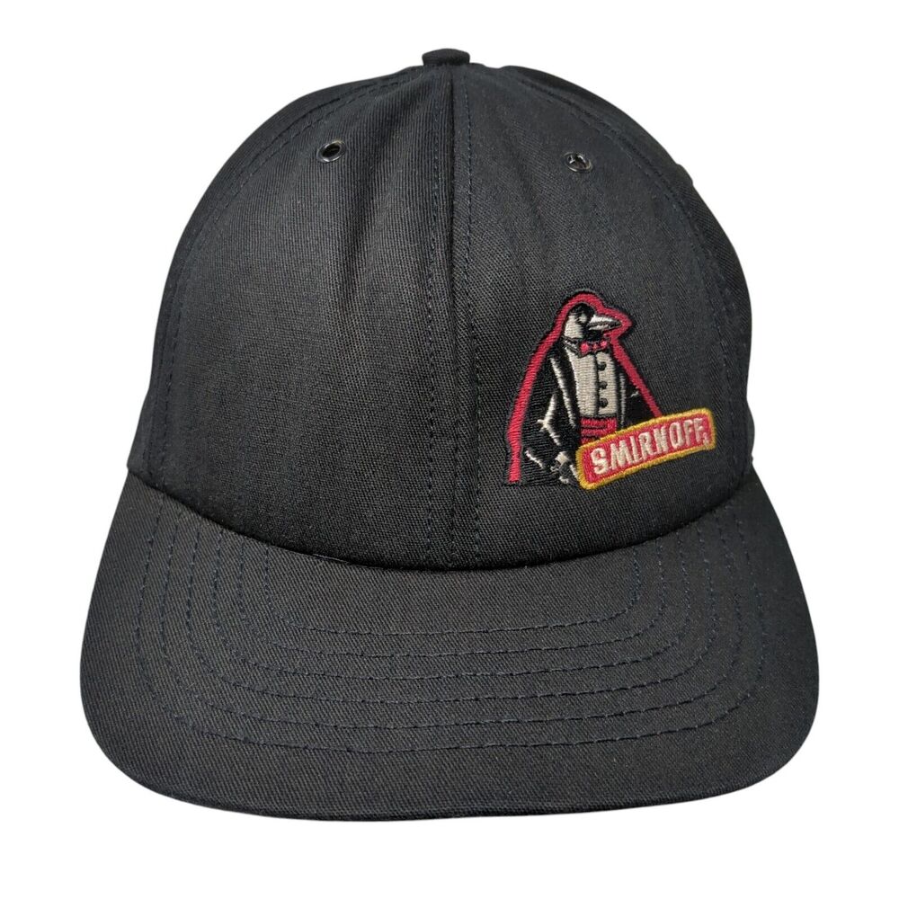 Vintage Smirnoff Pure Party Animal Snapback Hat Black Embroidered Penguin Logo